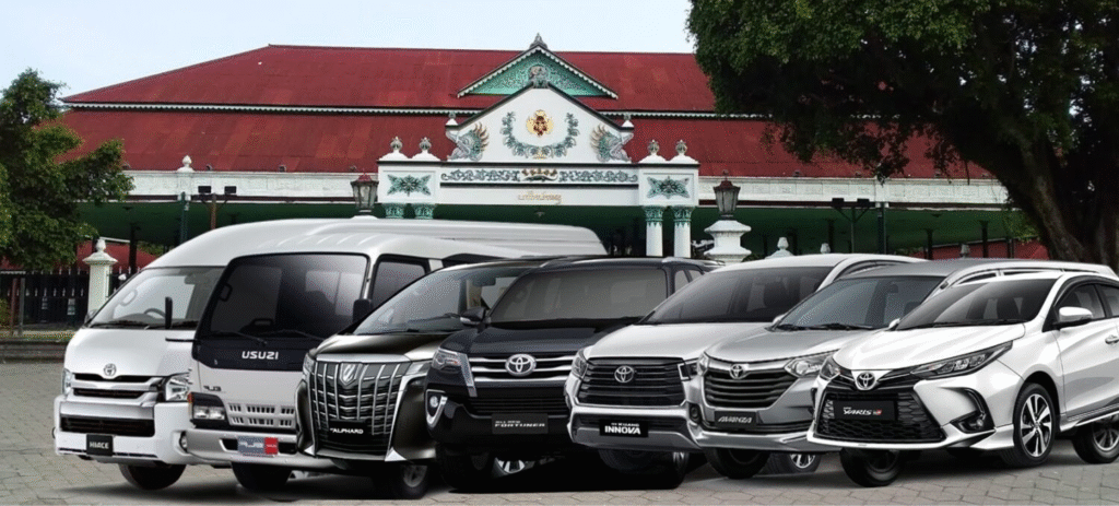 sewa kendaraan di Yogyakarta, rental mobil Jogja, transportasi wisata Jogja, layanan sopir Yogyakarta, paket wisata harian Jogja